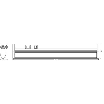 Osram - himmennettävä LED-alakaappivalaisin LINEAR TURN LED/6W/230V 3000/4000/6500K 35 cm musta