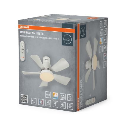 Osram - himmennettävä LED-kattotuuletin LESTE LED/15W/230V 3000/4000/6500K + kaukosäädin