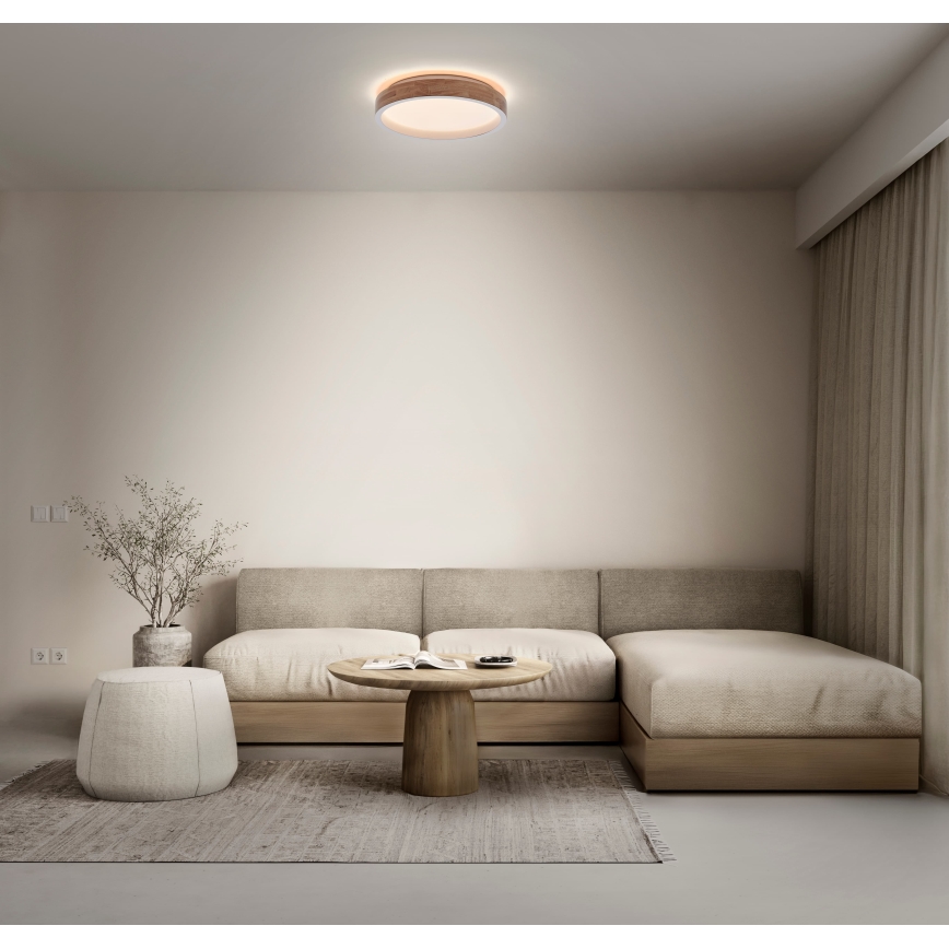 Osram - LED Himmennettävä kattovalaisin MARIANO LED/24W/230V halkaisija 41 cm tammi/valkoinen