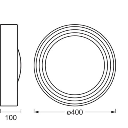 Osram - himmennettävä LED-kattovalaisin ORBIS CONCRETE LED/18W/230V, halkaisija 40 cm, harmaa/betoni