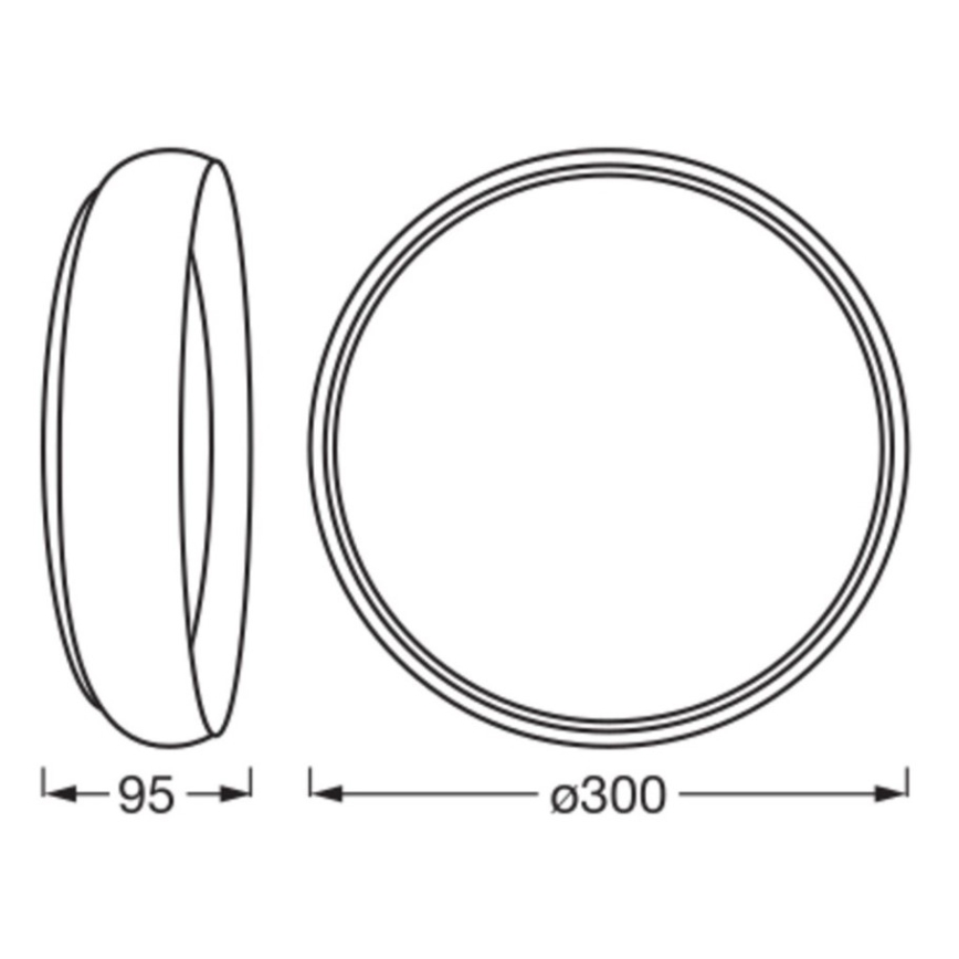 Osram - LED-himmennettävä kattovalaisin ORBIS LIVIA LED/16W/230V Ø 30 cm musta/valkoinen