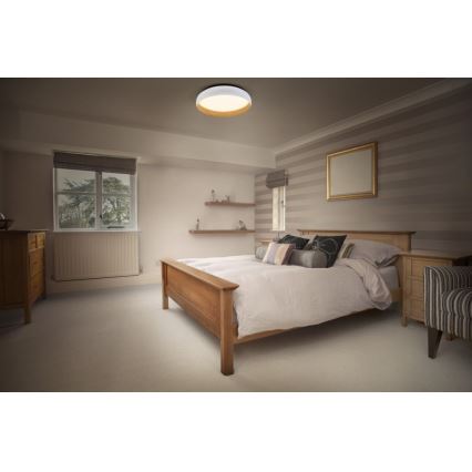 Osram - LED-himmennettävä kattovalaisin ORBIS LIVIA LED/16W/230V halkaisija 30 cm valkoinen/ruskea