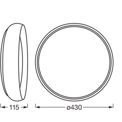 Osram - LED-himmennettävä kattovalaisin ORBIS LIVIA LED/24W/230V halkaisija 43 cm musta/valkoinen