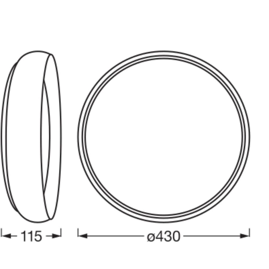 Osram - LED-himmennettävä kattovalaisin ORBIS LIVIA LED/24W/230V halkaisija 43 cm musta/valkoinen