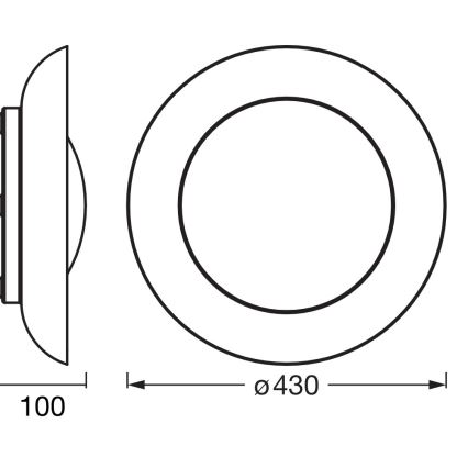 Osram - Himennettävä LED-kattovalaisin ORBIS PLATE LED/35W/230V halkaisija 43 cm oranssi/musta