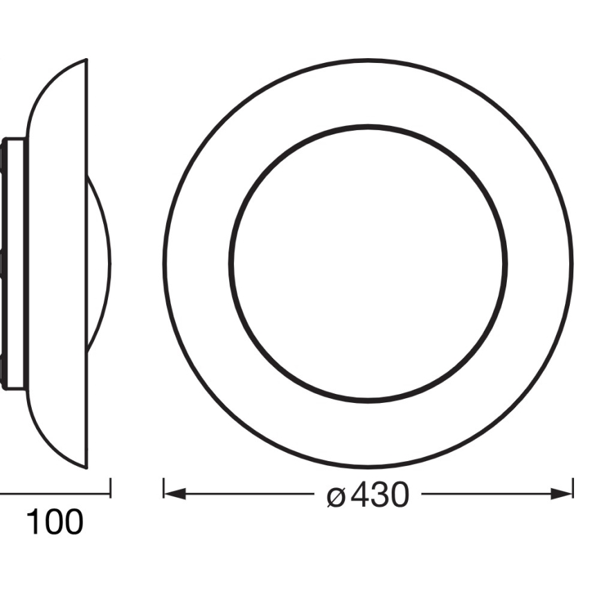 Osram - Himennettävä LED-kattovalaisin ORBIS PLATE LED/35W/230V halkaisija 43 cm oranssi/musta