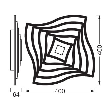 Osram - Himennettävä LED-kattovalaisin ORBIS WAVES LED/30W/230V 2600-6000K 40x40 cm valkoinen + kaukosäädin