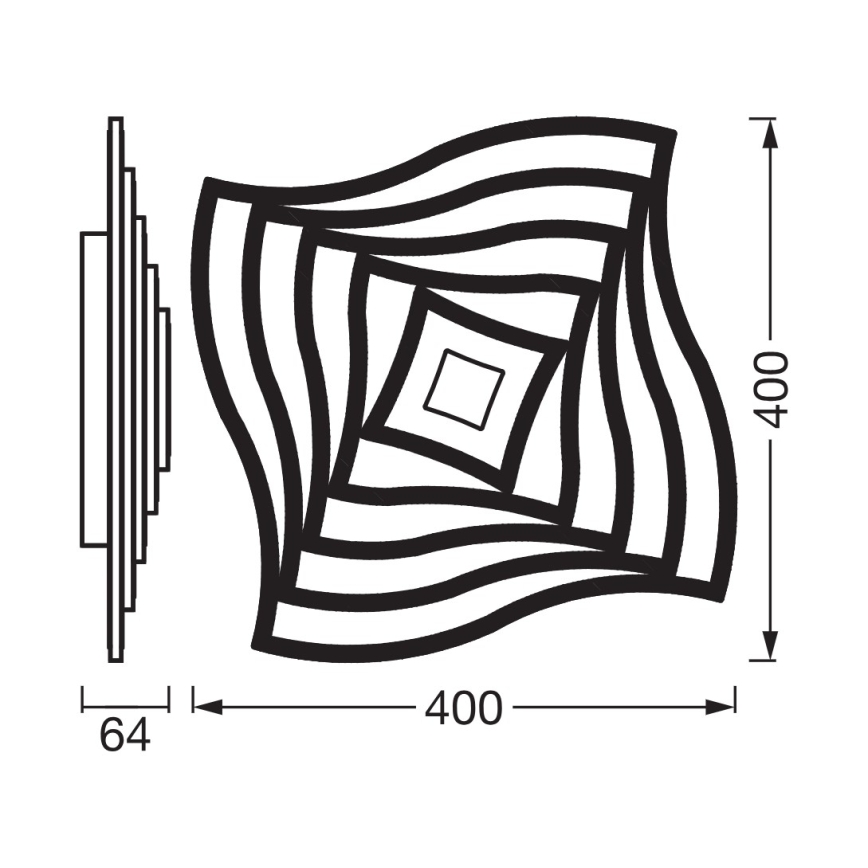 Osram - Himennettävä LED-kattovalaisin ORBIS WAVES LED/30W/230V 2600-6000K 40x40 cm valkoinen + kaukosäädin