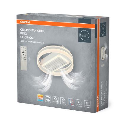 Osram - himmennettävä LED-kattovalaisin tuulettimella LED/55W/230V 3000–6500K valkoinen + kaukosäädin