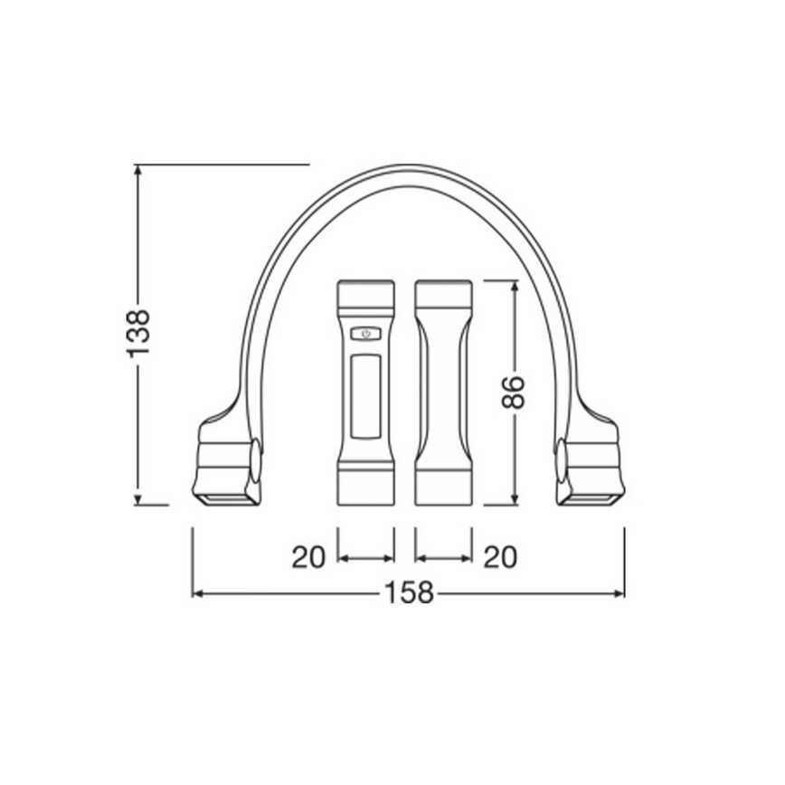 Osram - Himennettävä ja ladattava LED-kaulavalaisin LEDINSPECT LED/1W/3,7V IP54 1000 mAh