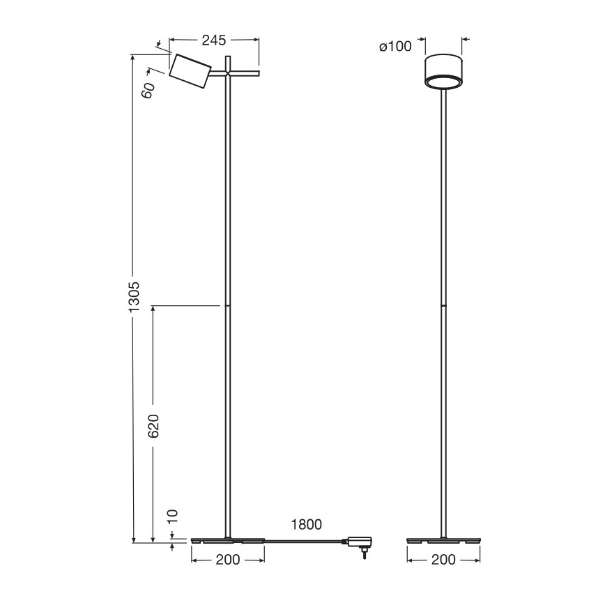 Osram - LED-himmennettävä kosketuslattiavalaisin DECOR KYOTO LED/12W/230V CRI 90 musta
