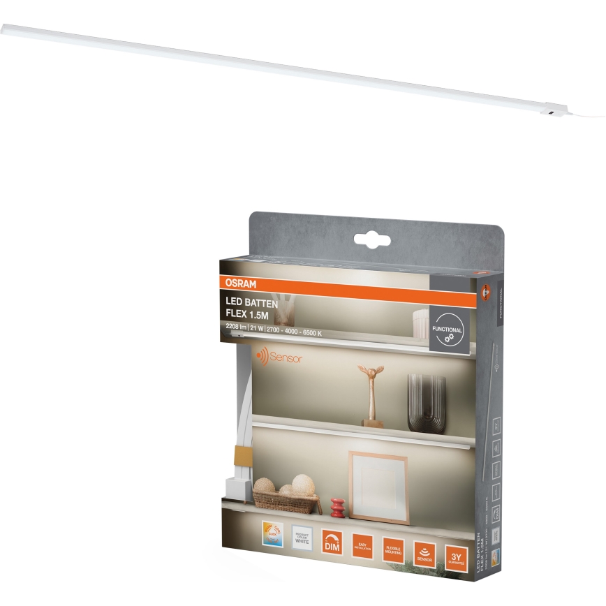 Osram - LED-himmennettävä kaappienalusvalaisin liiketunnistimella BATTEN LED/21W/230V 2700/4000/6500K 150,4 cm valkoinen
