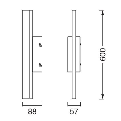 Osram - ORBIS MIRROR LED peilivalaisin, himmennettävä, 10W/230V, 3000/4000K, 60 cm, IP44