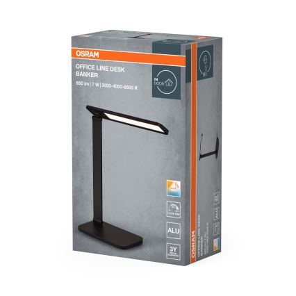 Osram - Himmennettävä LED-pöytävalaisin OFFICE LINE LED/7W/230V 3000/4000/6500K musta