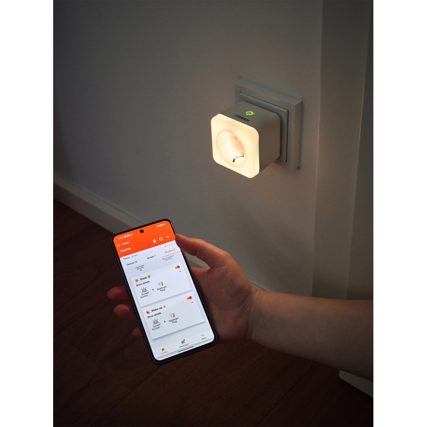 Osram - SCHUKO SMART+ NIGHTLIGHT LED-himmennettävä pistorasia valolla 3680W/230V Wi-Fi
