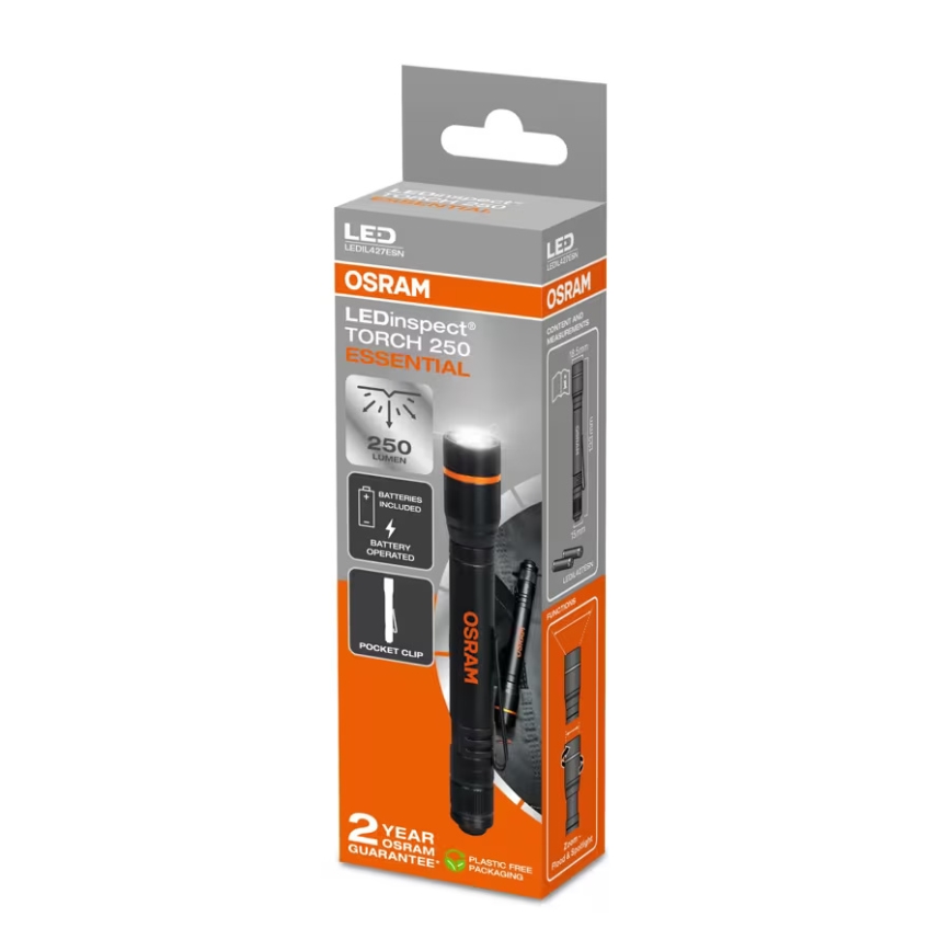 Osram - LED-himmennettävä taskulamppu LEDINSPECT TORCH 250 ESSENTIAL LED/2W/2xAAA IP44