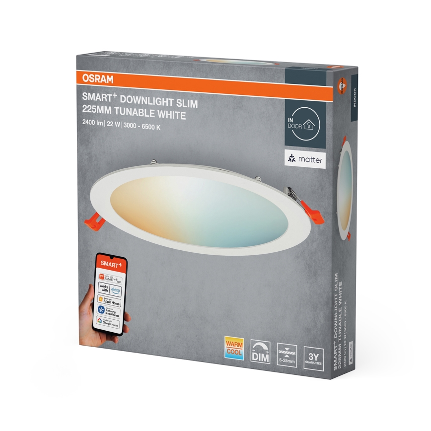 Osram - himmennettävä LED-upotettava alasvalo SMART+ DOWNLIGHT LED/22W/230V 3000-6500K Wi-Fi