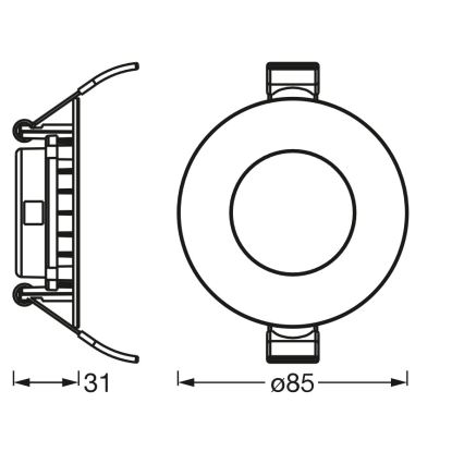 Osram - himmennettävä LED-upotettava alasvalo SMART+ DOWNLIGHT LED/4,5W/230V 3000-6500K Wi-Fi