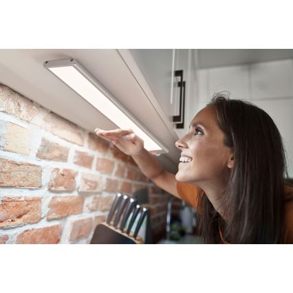 Osram - LED alakaappivalaisin liike- ja hämäräanturilla LINEAR LED/3,2W/3,7V 500 mAh 3000/4000/6500K 40 cm harmaa