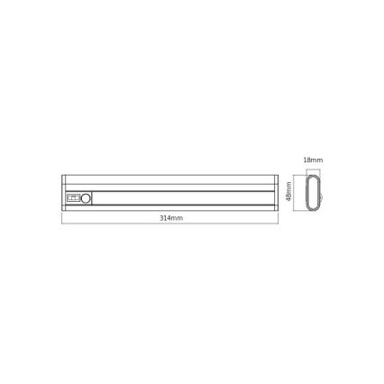 Osram - LINEARLED alakaapin LED-valaisin liike- ja hämärätunnistimella LED/2,9W/9V 6xAA 4000K 31,4 cm valkoinen