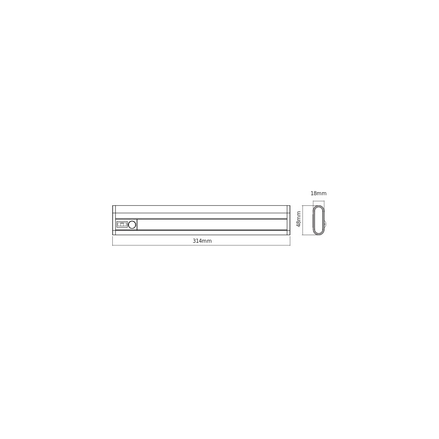 Osram - LINEARLED alakaapin LED-valaisin liike- ja hämärätunnistimella LED/2,9W/9V 6xAA 4000K 31,4 cm valkoinen