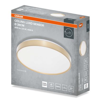 Osram - LED-kattovalaisin hämäräkytkimellä CEILING LUXO LED/24W/230V, halkaisija 38 cm, kultainen