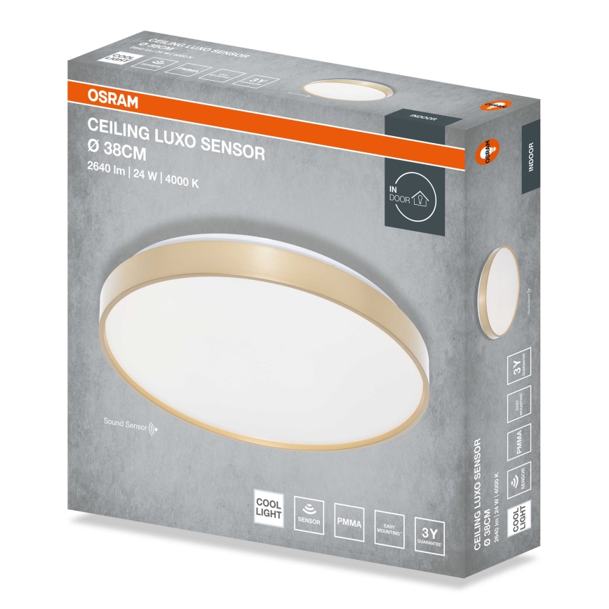 Osram - LED-kattovalaisin hämäräkytkimellä CEILING LUXO LED/24W/230V, halkaisija 38 cm, kultainen
