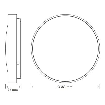 Osram - LED-kattovalaisin CEILING LUXO LED/24W/230V halkaisija 38 cm valkoinen