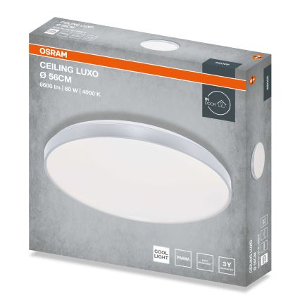 Osram - LED-kattovalaisin CEILING LUXO LED/60W/230V halkaisija 56 cm, hopea