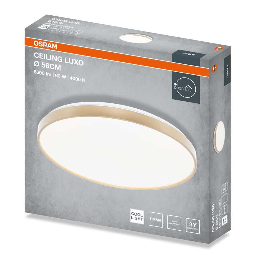 Osram - LED-kattovalaisin CEILING LUXO LED/60W/230V halkaisija 56 cm kultainen