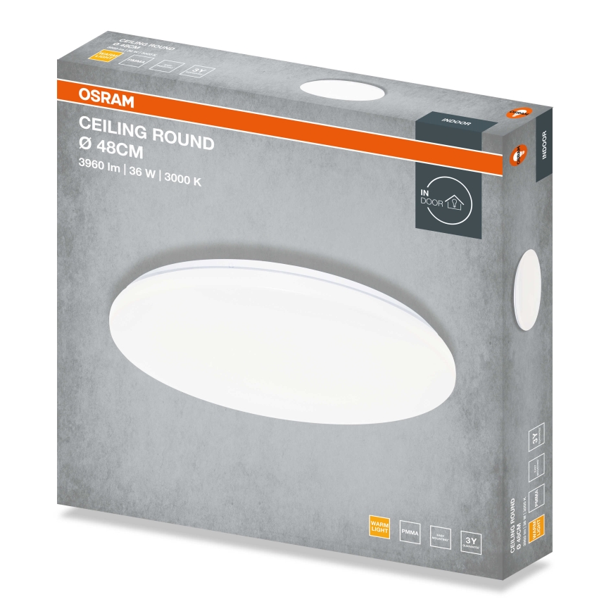 Osram - LED-kattovalaisin CEILING ROUND LED/36W/230V 3000K halkaisija 48 cm valkoinen