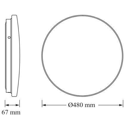 Osram - LED-kattovalaisin CEILING ROUND LED/36W/230V 6500K, halkaisija 48 cm, valkoinen