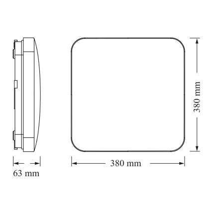 Osram - LED-kattovalaisin hämäräsensorilla CEILING SQUARE LED/36W/230V 4000K 38x38 cm valkoinen
