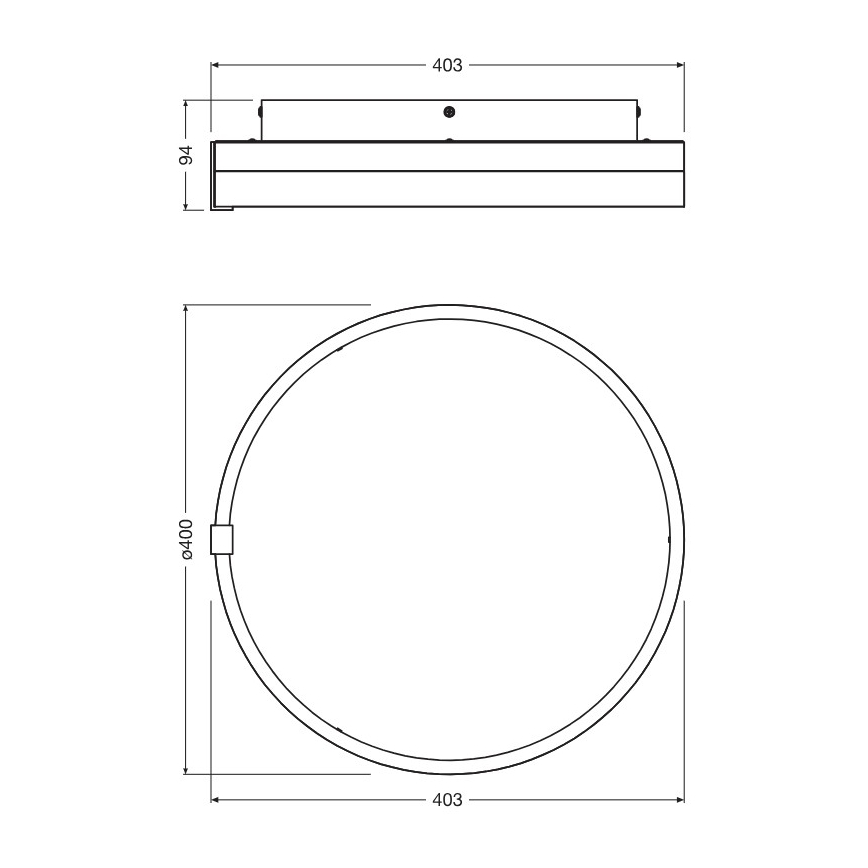 Osram - LED-kattovalaisin DECOR CIRCLE LED/25W/230V 3000/4000/6500K Ø 40 cm musta/valkoinen
