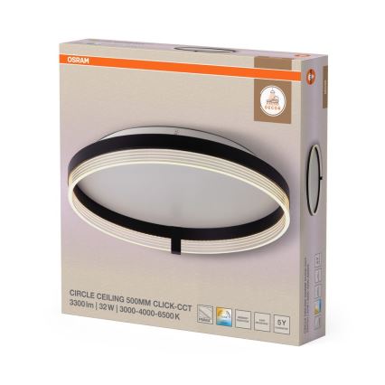 Osram - LED-kattovalaisin DECOR CIRCLE LED/32W/230V 3000/4000/6500K Ø 50 cm musta/valkoinen