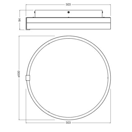 Osram - LED-kattovalaisin DECOR CIRCLE LED/32W/230V 3000/4000/6500K Ø 50 cm musta/valkoinen