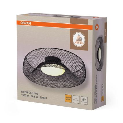 Osram - LED-kattovalaisin DECOR MESH LED/18,5W/230V halkaisija 30 cm musta