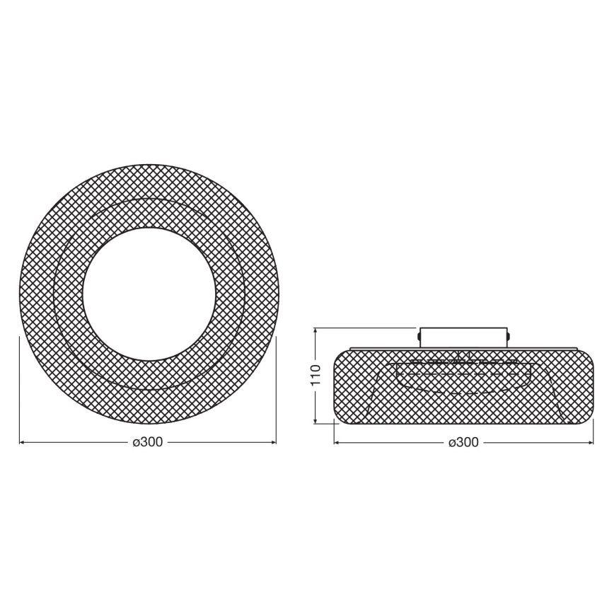 Osram - LED-kattovalaisin DECOR MESH LED/18,5W/230V halkaisija 30 cm musta