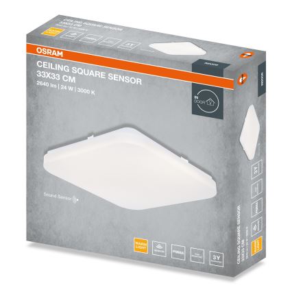 Osram - LED-kattovalaisin hämäräkytkimellä SQUARE LED/24W/230V 33x33 cm