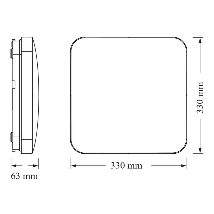 Osram - LED-kattovalaisin hämäräkytkimellä SQUARE LED/24W/230V 33x33 cm