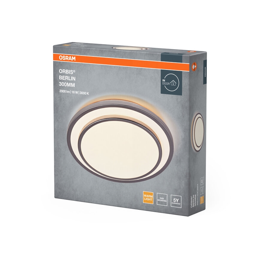 Osram - LED-kattovalaisin ORBIS BERLIN LED/16W/230V Ø 29,3 cm hopea