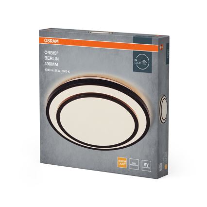Osram - LED-kattovalaisin ORBIS BERLIN LED/36W/230V Ø 49,2 cm musta