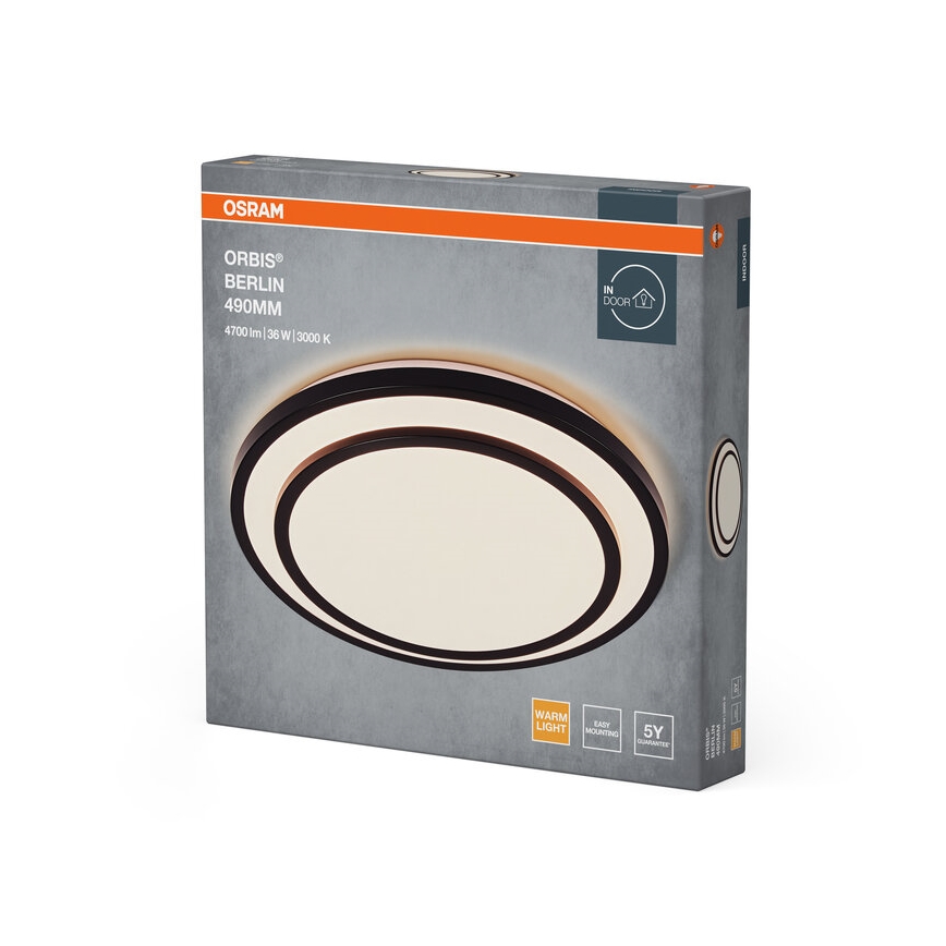 Osram - LED-kattovalaisin ORBIS BERLIN LED/36W/230V Ø 49,2 cm musta