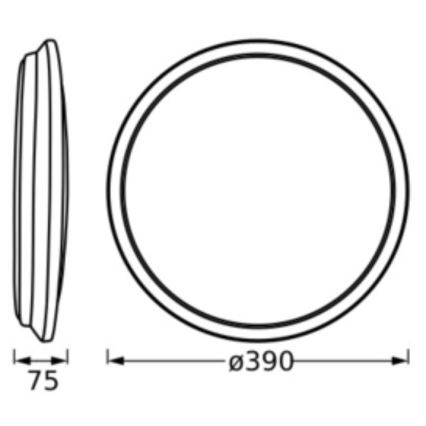 Osram - LED-kattovalaisin ORBIS DUBLIN LED/24W/230V, halkaisija 39 cm, hopeanvärinen