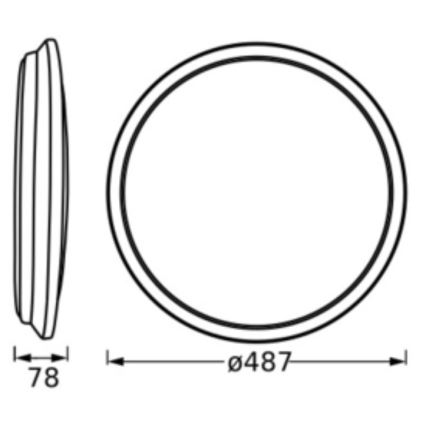 Osram - LED-kattovalaisin ORBIS DUBLIN LED/36W/230V, halkaisija 49 cm, hopeanvärinen