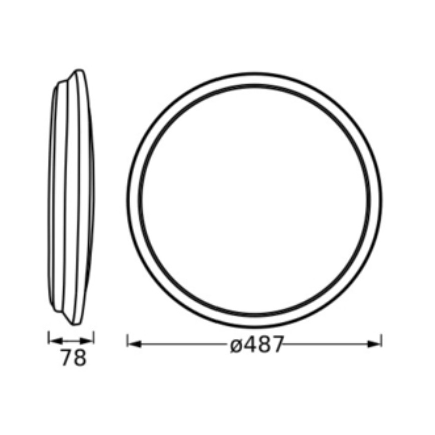 Osram - LED-kattovalaisin ORBIS DUBLIN LED/36W/230V, halkaisija 49 cm, hopeanvärinen