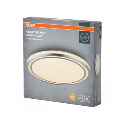 Osram - LED-kattovalaisin ORBIS HELMAN LED/24W/230V, halkaisija 39 cm, hopea