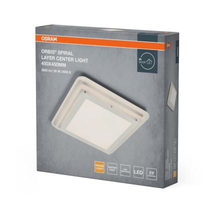 Osram - LED-kattovalaisin ORBIS SPIRAL LED/26W/230V 45x45 cm valkoinen