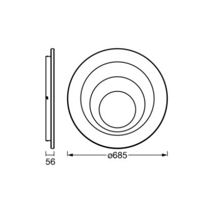 Osram - LED-kattovalaisin ORBIS SPIRAL LED/63W/230V, halkaisija 68,5 cm