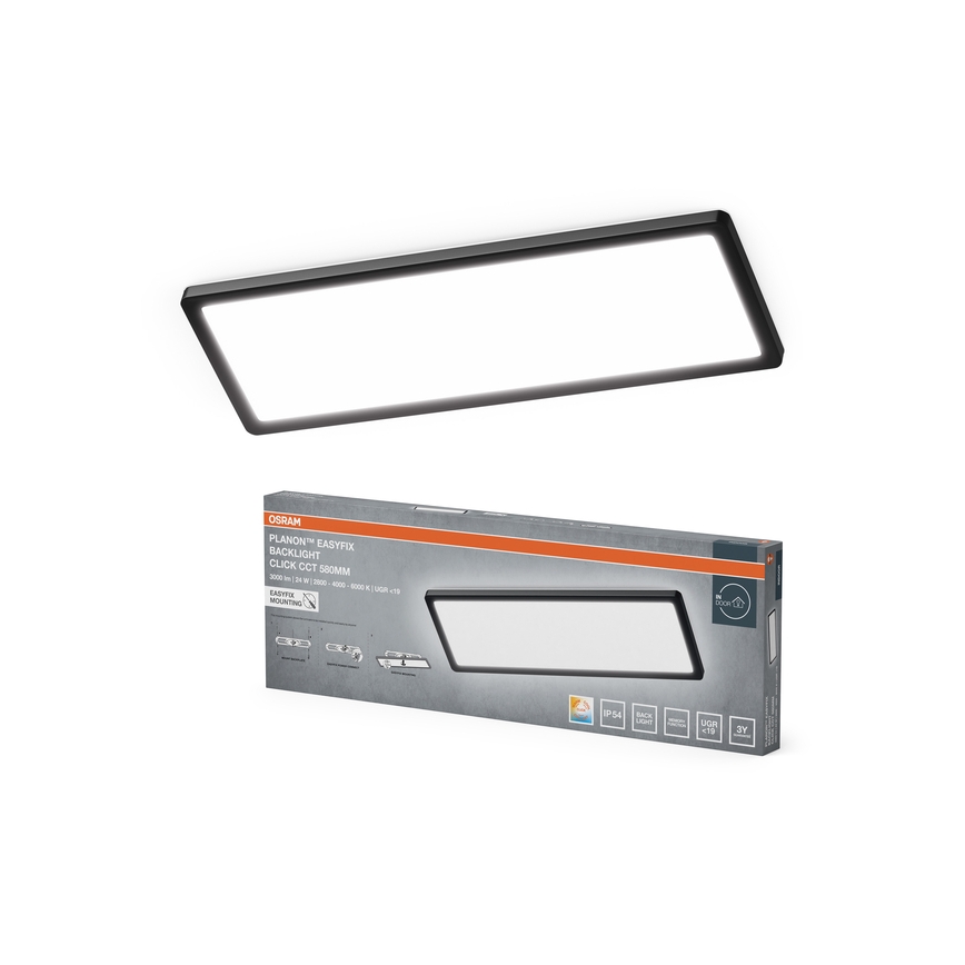 Osram - LED-kattovalaisin PLANON EASYFIX LED/24W/230V 2800/4000/6000K IP54 musta